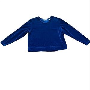 Bechamel petites vintage navy blue velour top Size Medium Petite